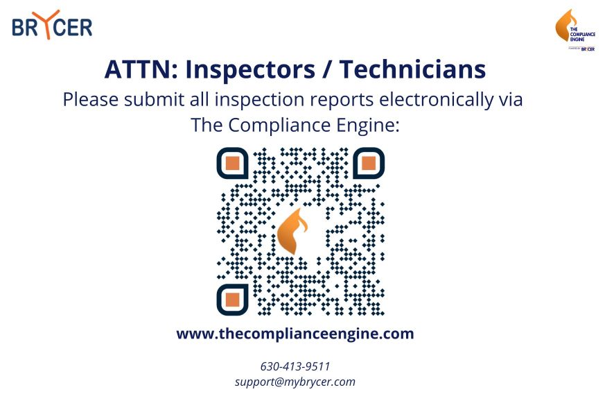 QR code for electronic submittal of inspection reports