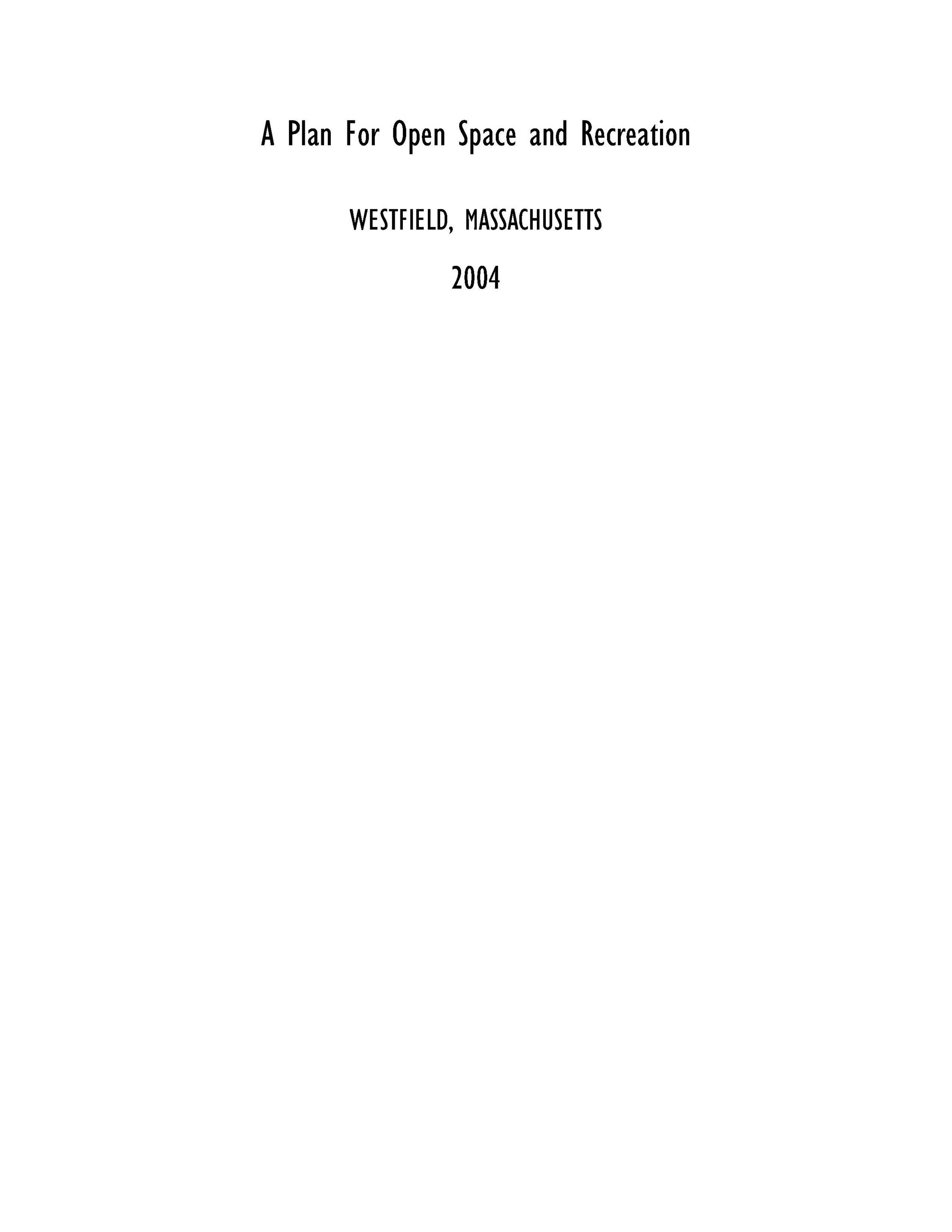 2004 - A Plan for Open Space and Recreation